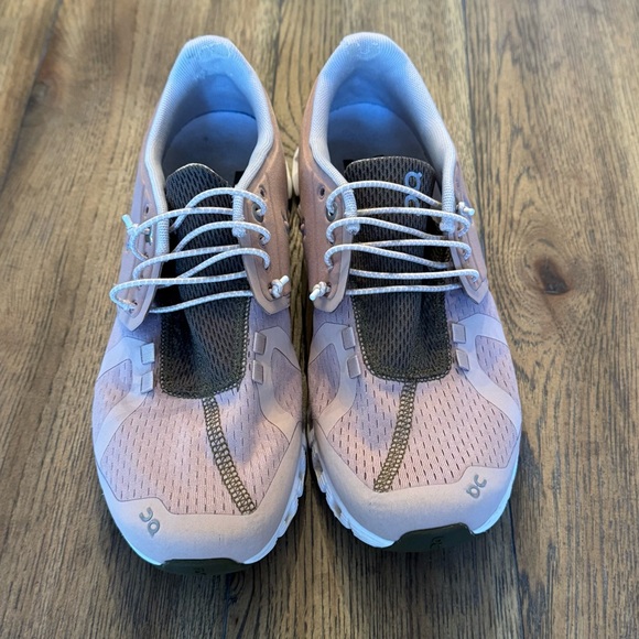 On Cloud Dusty Blush Pink/Rosebrown Camo Running Shoes w/Speed Lacing 8 - Picture 4 of 16